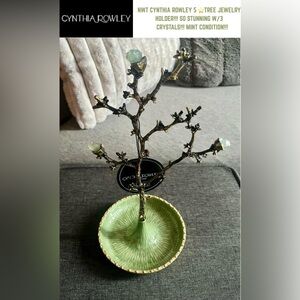 NWT CYNTHIA ROWLEY GORGEOUS JEWELRY HOLDER TREE W AMAZING SAGE DISH…